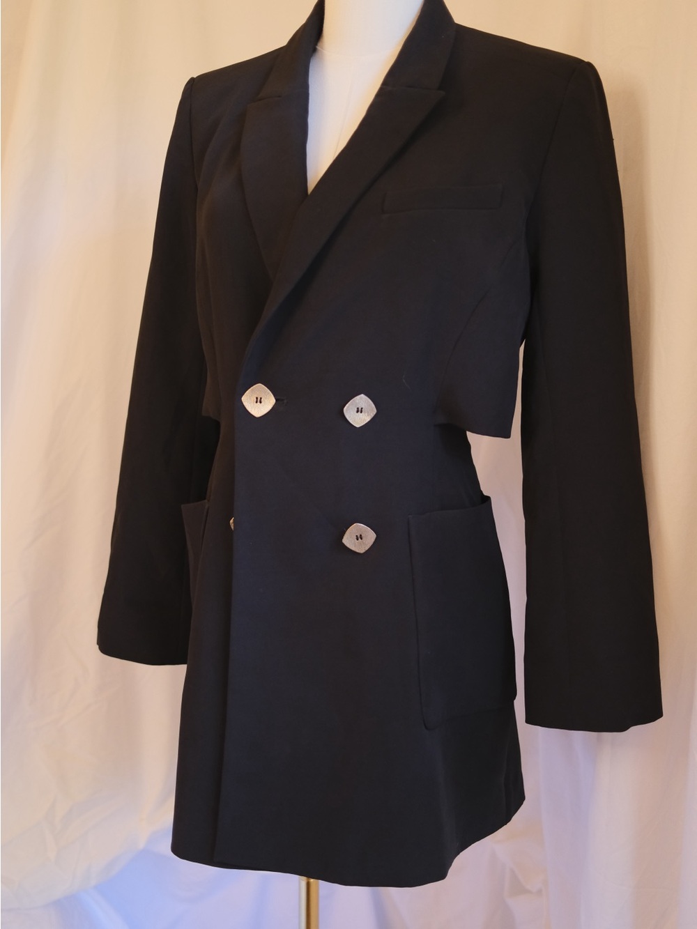 Zara Black Tuxedo Style Romper Tailored Blazer Playsuit S
